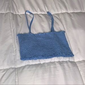 Me to We Blue Cropped Tank Top